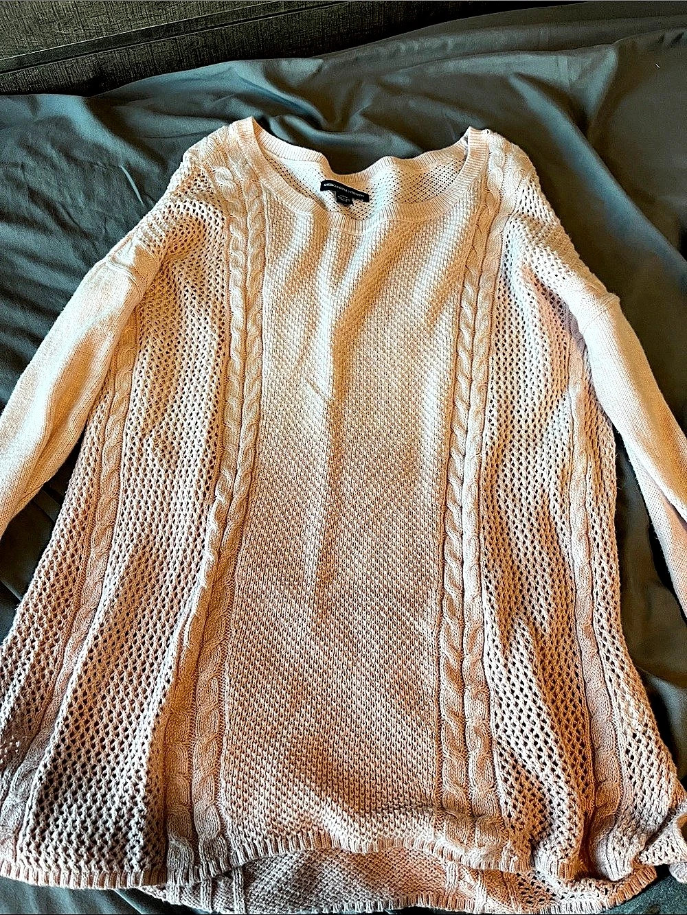 American Eagle Outfitters Cable Knit Sweater Pink Small
